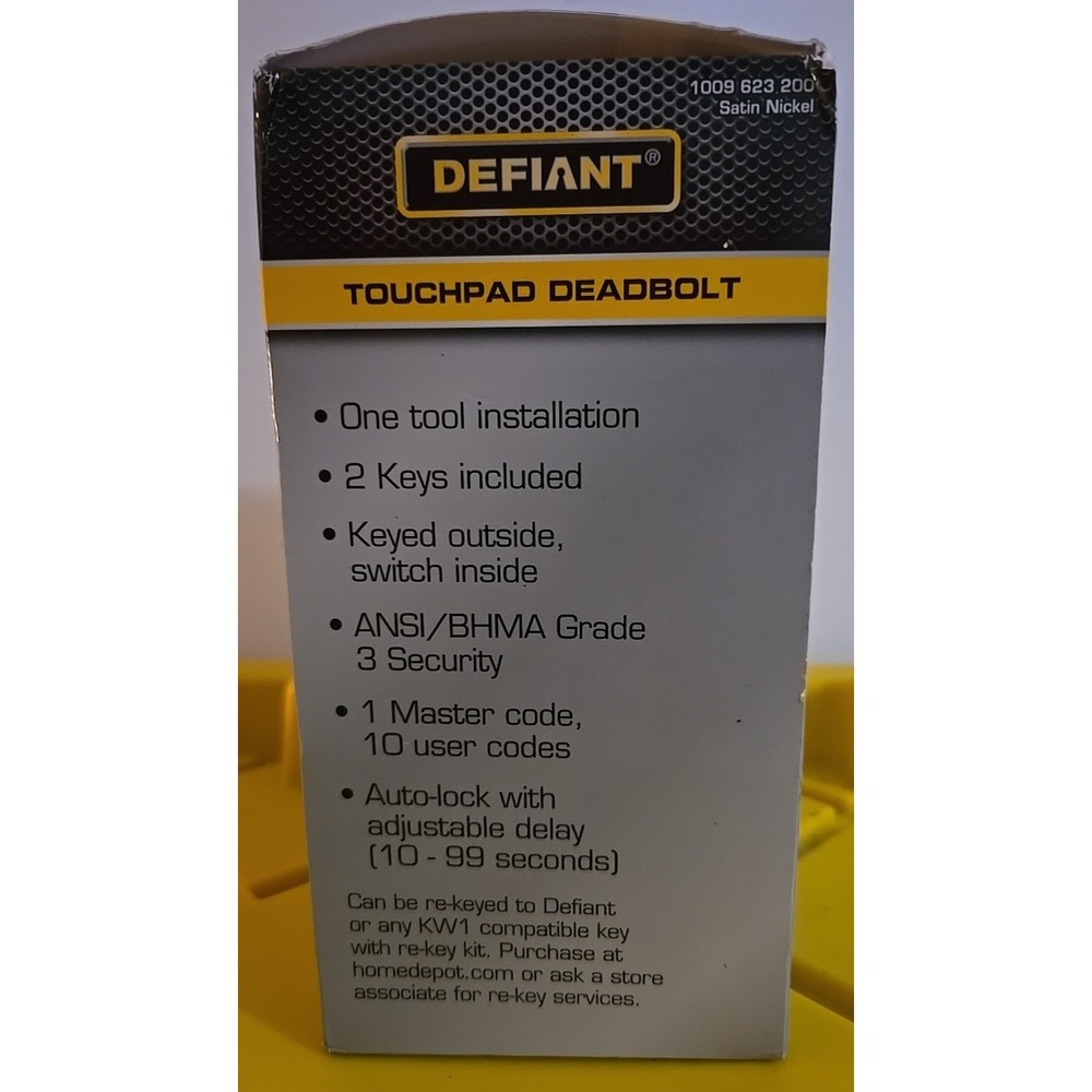 Defiant touchpad deadbolt - Picture 2 of 7